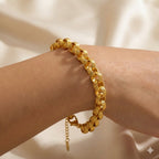 Bracciale Catena Maglie Rigate In Acciaio Inossidabile