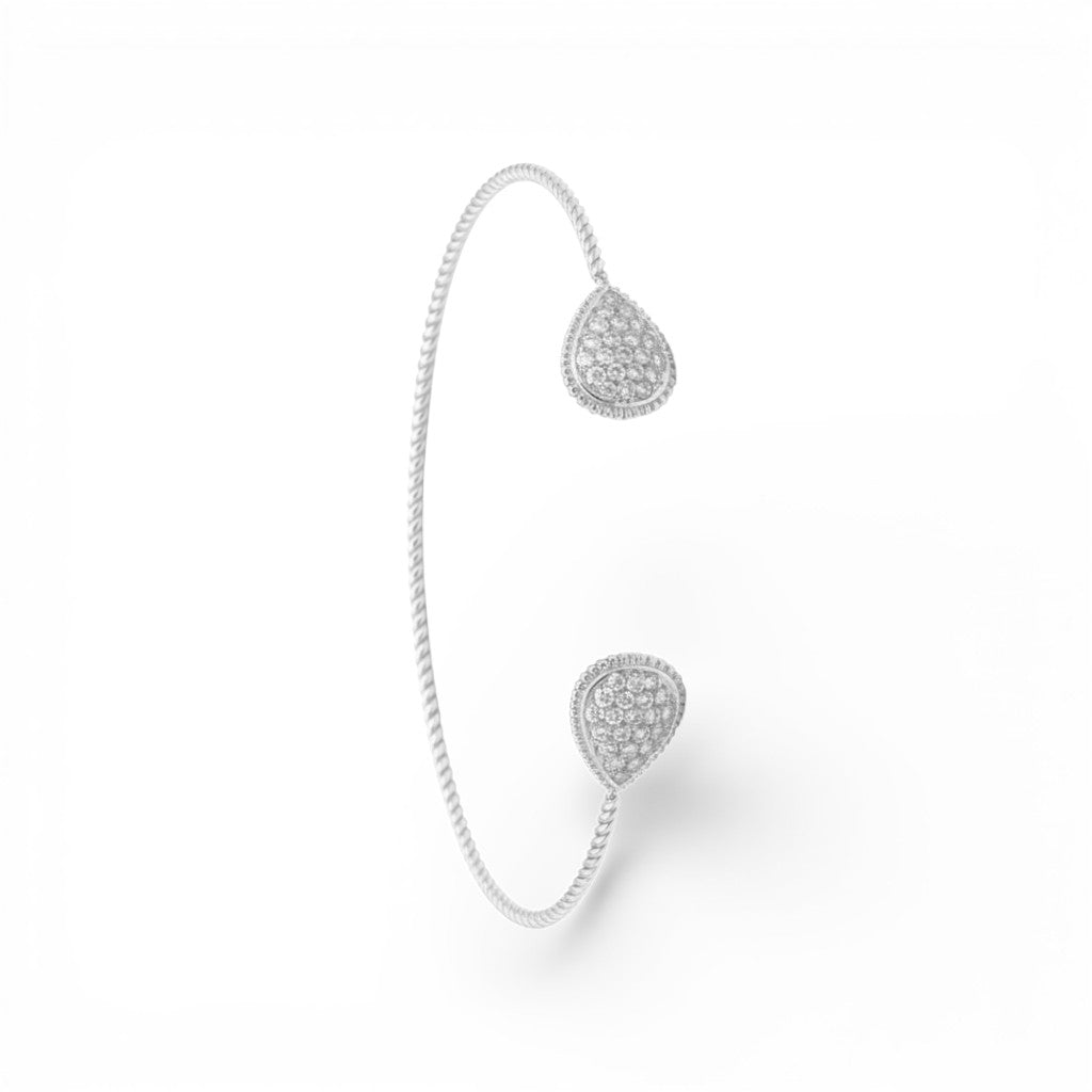 Bracciale Rigido Intrecciato con Gocce di Luce In Acciaio Inossidabile