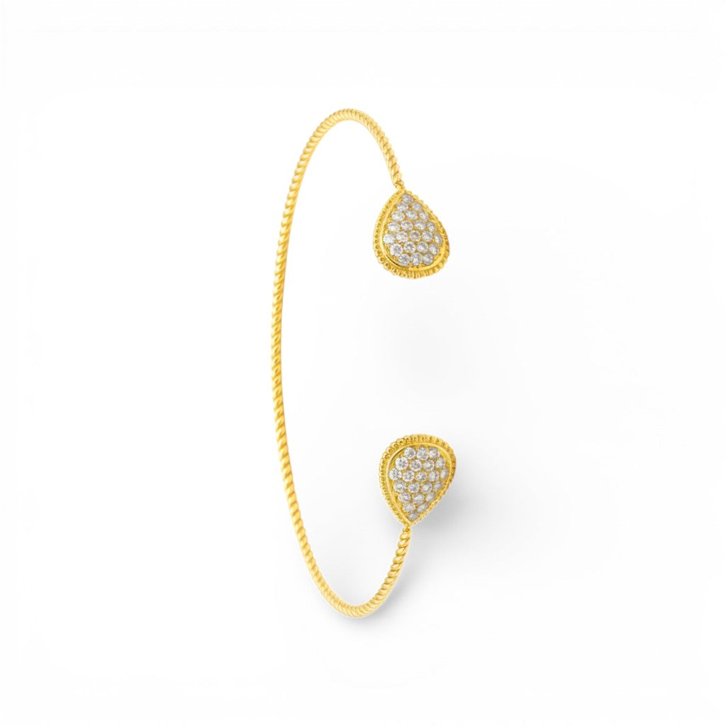 Bracciale Rigido Intrecciato con Gocce di Luce In Acciaio Inossidabile