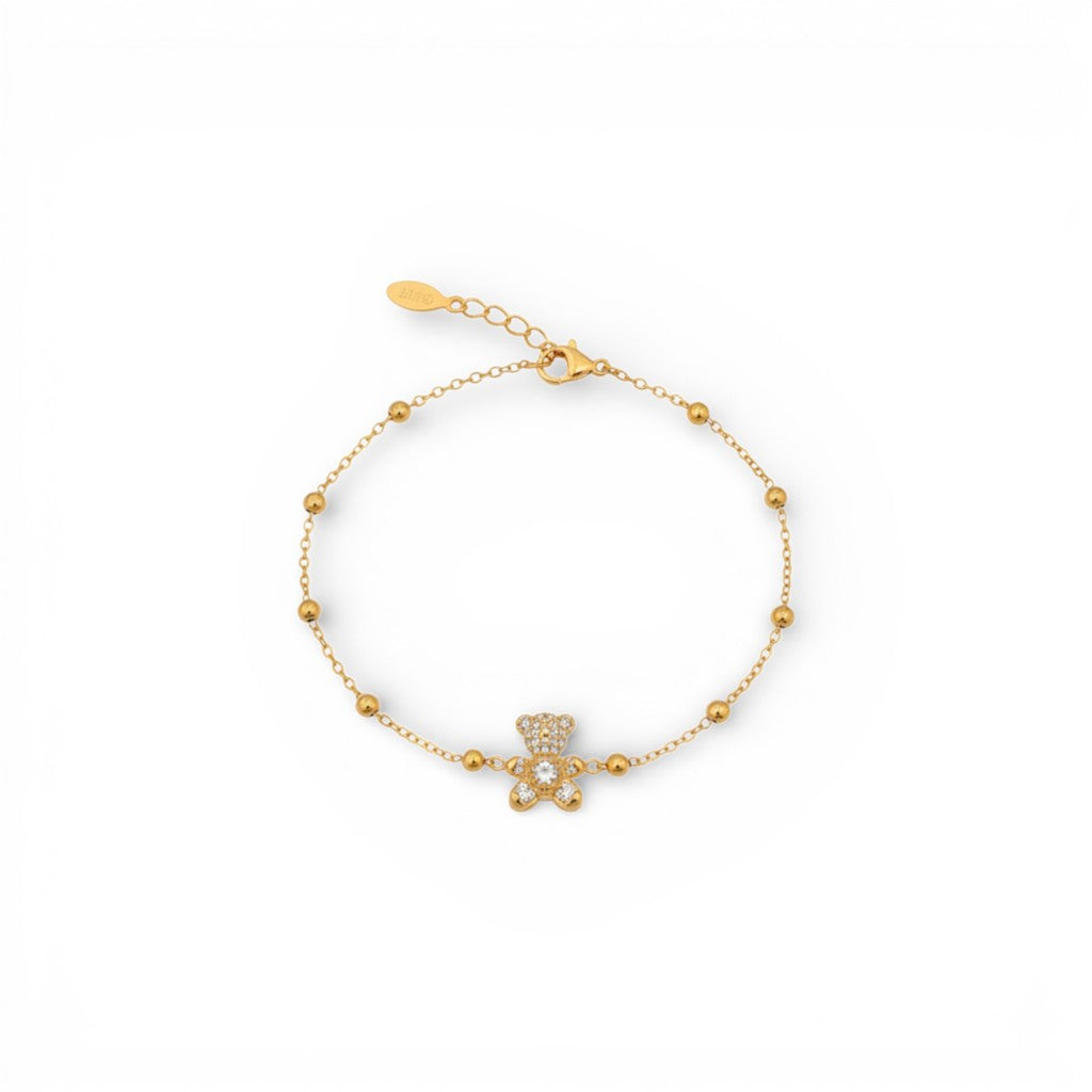 Bracciale Orsetto Zirconato In Acciaio Inossidabile