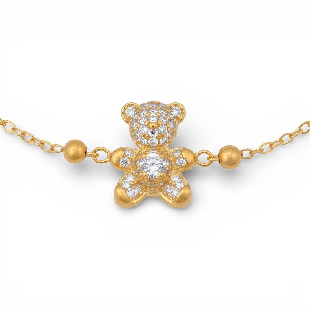 Bracciale Orsetto Zirconato In Acciaio Inossidabile