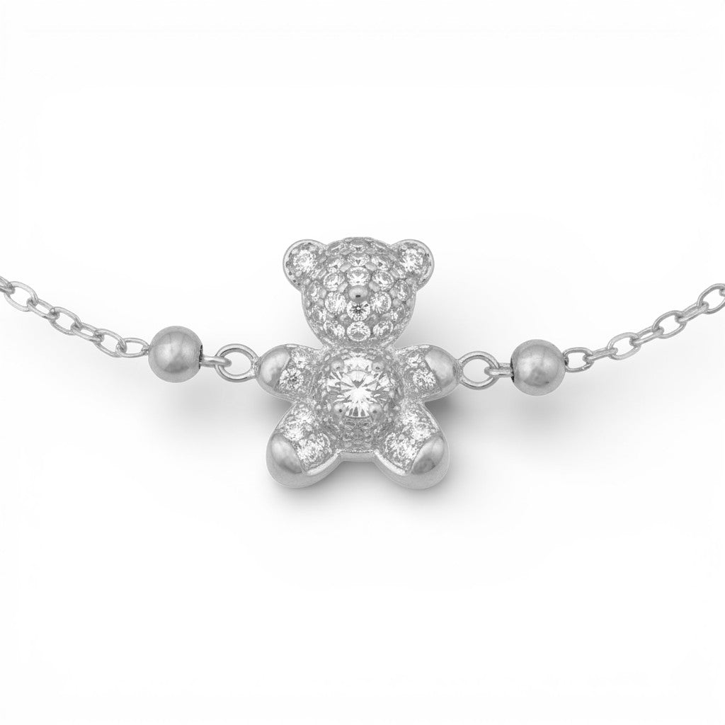Bracciale Orsetto Zirconato In Acciaio Inossidabile