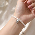 Bracciale di Perle con Campanellino In Acciaio Inossidabile