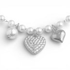 Bracciale Perle e Cuori In Acciaio Inossidabile