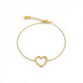 Bracciale con Cuore a Tramezzo Traforato In Acciaio Inossidabile
