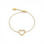 Bracciale con Cuore a Tramezzo Traforato In Acciaio Inossidabile