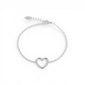 Bracciale con Cuore a Tramezzo Traforato In Acciaio Inossidabile
