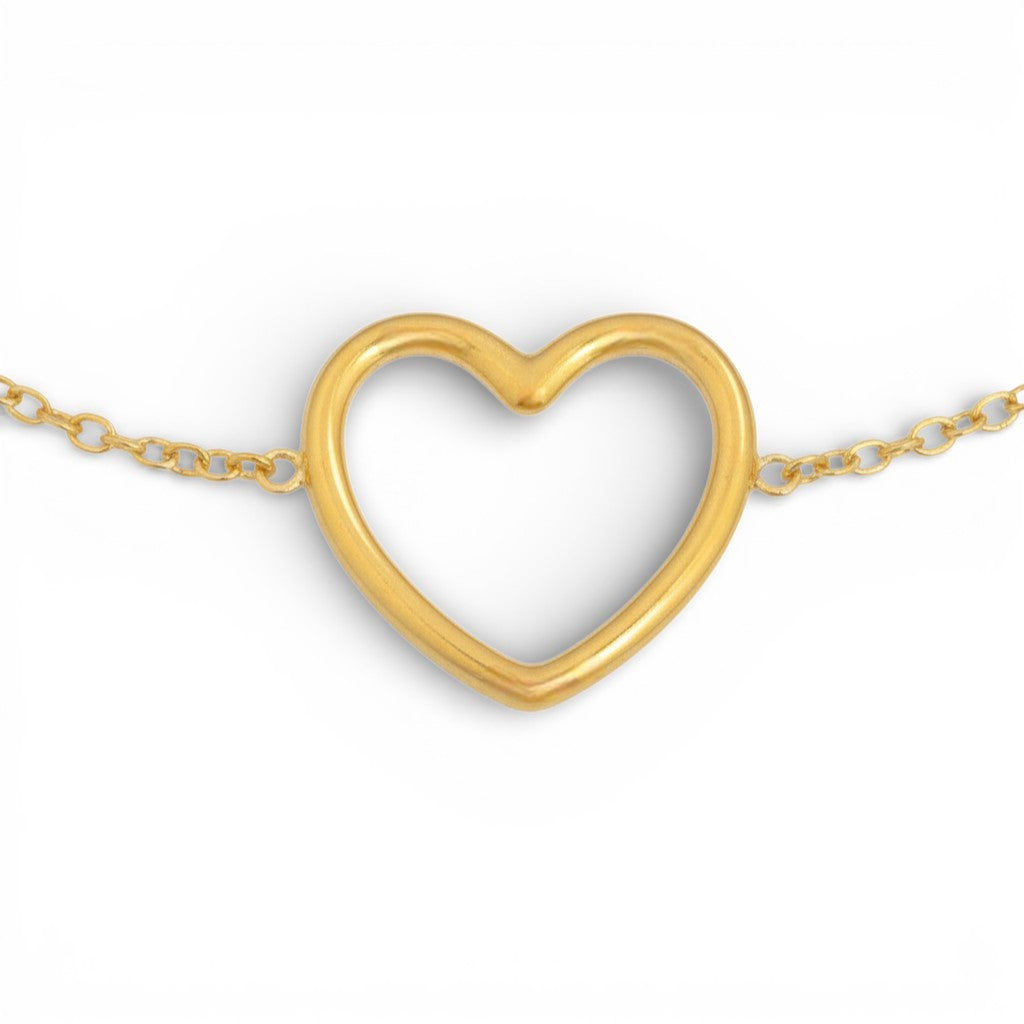 Bracciale con Cuore a Tramezzo Traforato In Acciaio Inossidabile