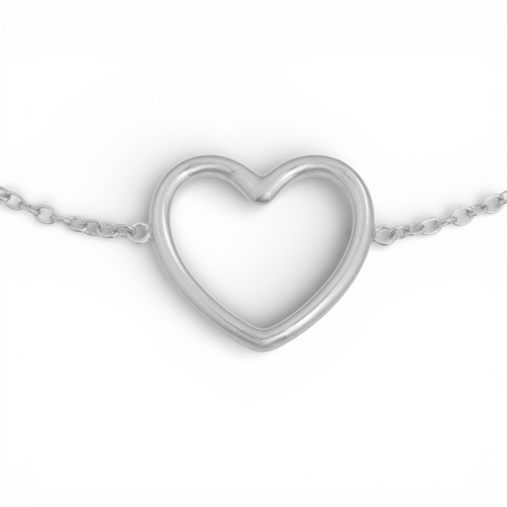 Bracciale con Cuore a Tramezzo Traforato In Acciaio Inossidabile