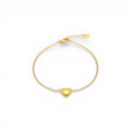 Bracciale con Charm Cuore Bombato In Acciaio Inossidabile