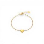 Bracciale con Charm Cuore Bombato In Acciaio Inossidabile
