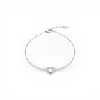 Bracciale con Charm Cuore Bombato In Acciaio Inossidabile