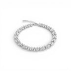 Bracciale Tennis con Fiori di Zirconi In Acciaio Inossidabile