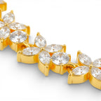 Bracciale Tennis con Fiori di Zirconi In Acciaio Inossidabile