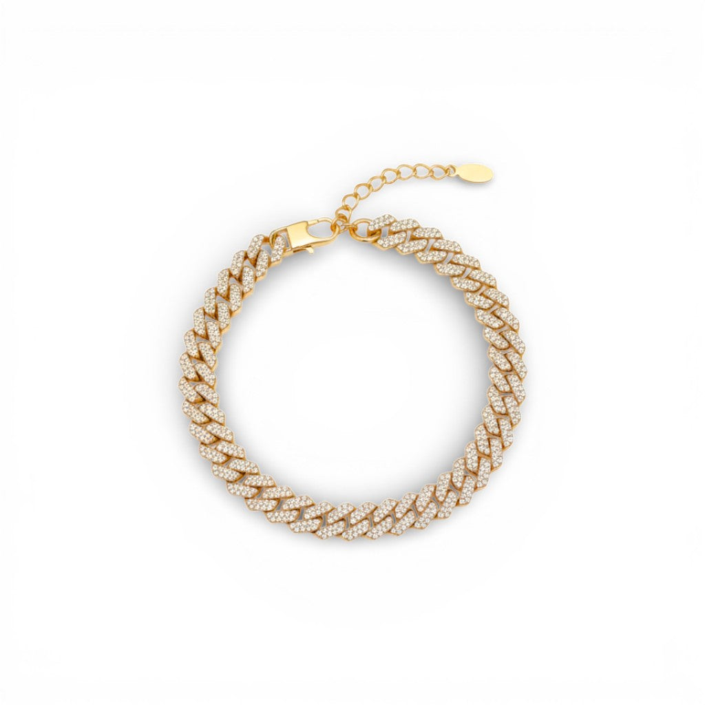 Bracciale Grumetta Pavé In Acciaio Inossidabile