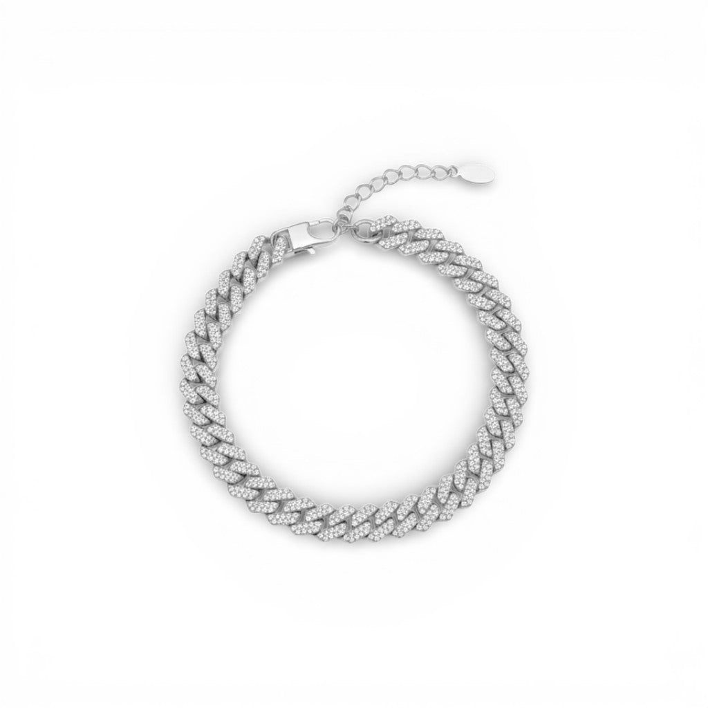 Bracciale Grumetta Pavé In Acciaio Inossidabile