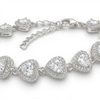 Bracciale Tennis Cuori Pavé In Acciaio Inossidabile