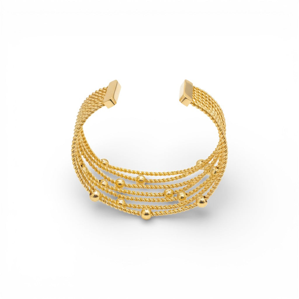 Bracciale Rigido Multifilo con Sfere In Acciaio Inossidabile