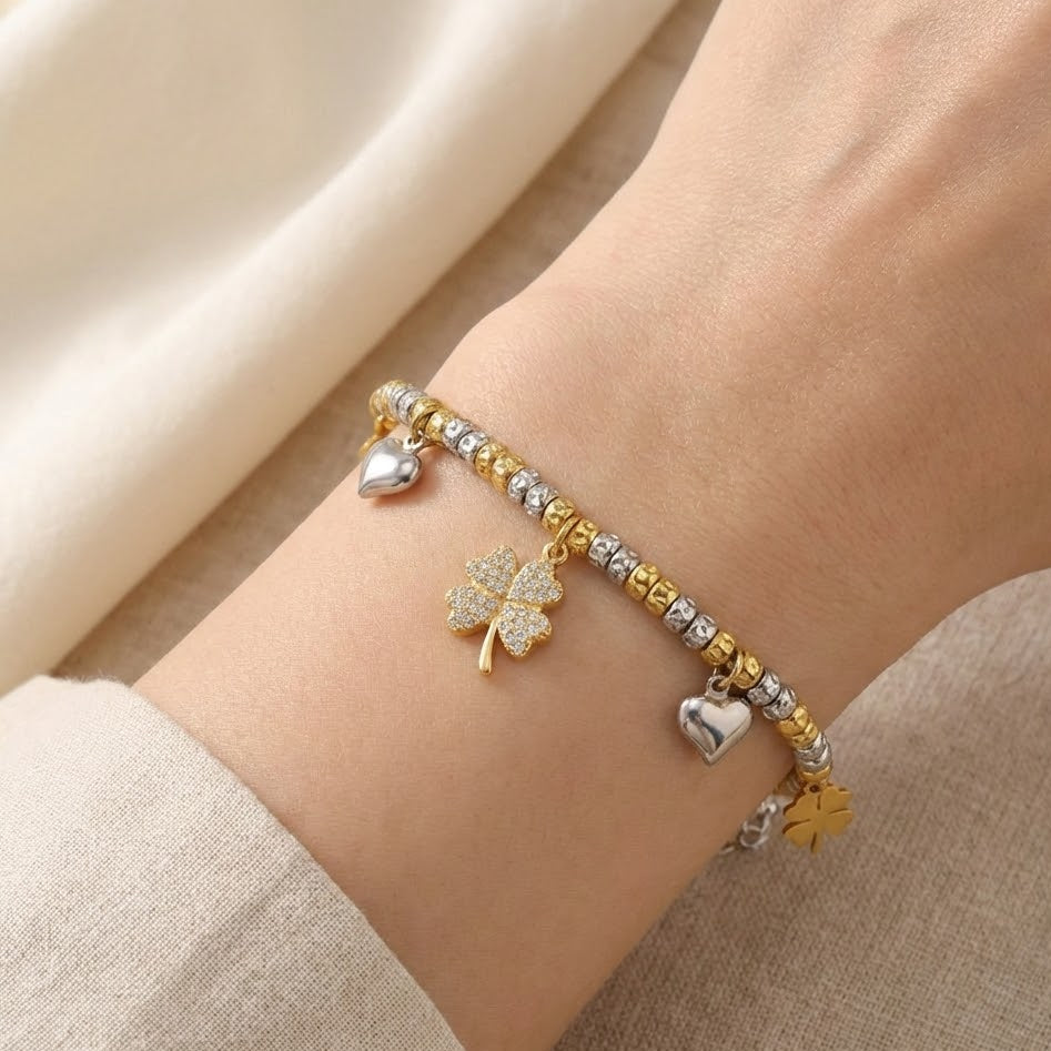 Bracciale Charm Portafortuna In Acciaio Inossidabile