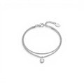 Bracciale Doppio Filo con Zircone Punto Luce In Acciaio Inossidabile