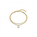 Bracciale Doppio Filo con Zircone Punto Luce In Acciaio Inossidabile