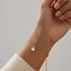 Bracciale Doppio Filo con Zircone Punto Luce In Acciaio Inossidabile