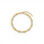 Bracciale Maglia Marina alternato con Zirconi In Acciaio Inossidabile