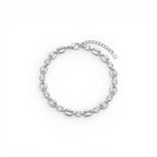 Bracciale Maglia Marina alternato con Zirconi In Acciaio Inossidabile