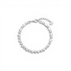 Bracciale Tennis alternato con Cuori e Zirconi In Acciaio Inossidabile