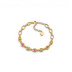 Bracciale a Catena con Maglie Ovali e Zirconi In Acciaio Inossidabile