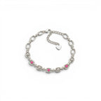 Bracciale a Catena con Maglie Ovali e Zirconi In Acciaio Inossidabile