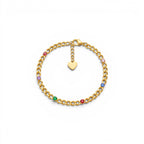 Bracciale a Catena con Zirconi Multicolore In Acciaio Inossidabile
