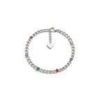 Bracciale a Catena con Zirconi Multicolore In Acciaio Inossidabile