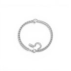 Bracciale Catena Grumetta con Zircone a Goccia In Acciaio Inossidabile