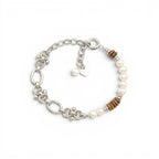 Bracciale Catena con Perle Coltivate In Acciaio Inossidabile