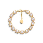 Bracciale Tennis con Zirconi Rettangolari e Pavè Halo In Acciaio Inossidabile