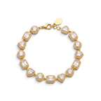 Bracciale Tennis con Zirconi Multicut e Cornice Halo In Acciaio Inossidabile