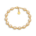 Bracciale Tennis con Zirconi Ovali e Cornice Halo In Acciaio Inossidabile