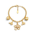 Bracciale con Ciondoli Charm e Zirconi In Acciaio Inossidabile