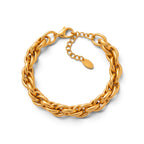 Bracciale Catena a Maglia Torchon Doppia Spiga In Acciaio Inossidabile