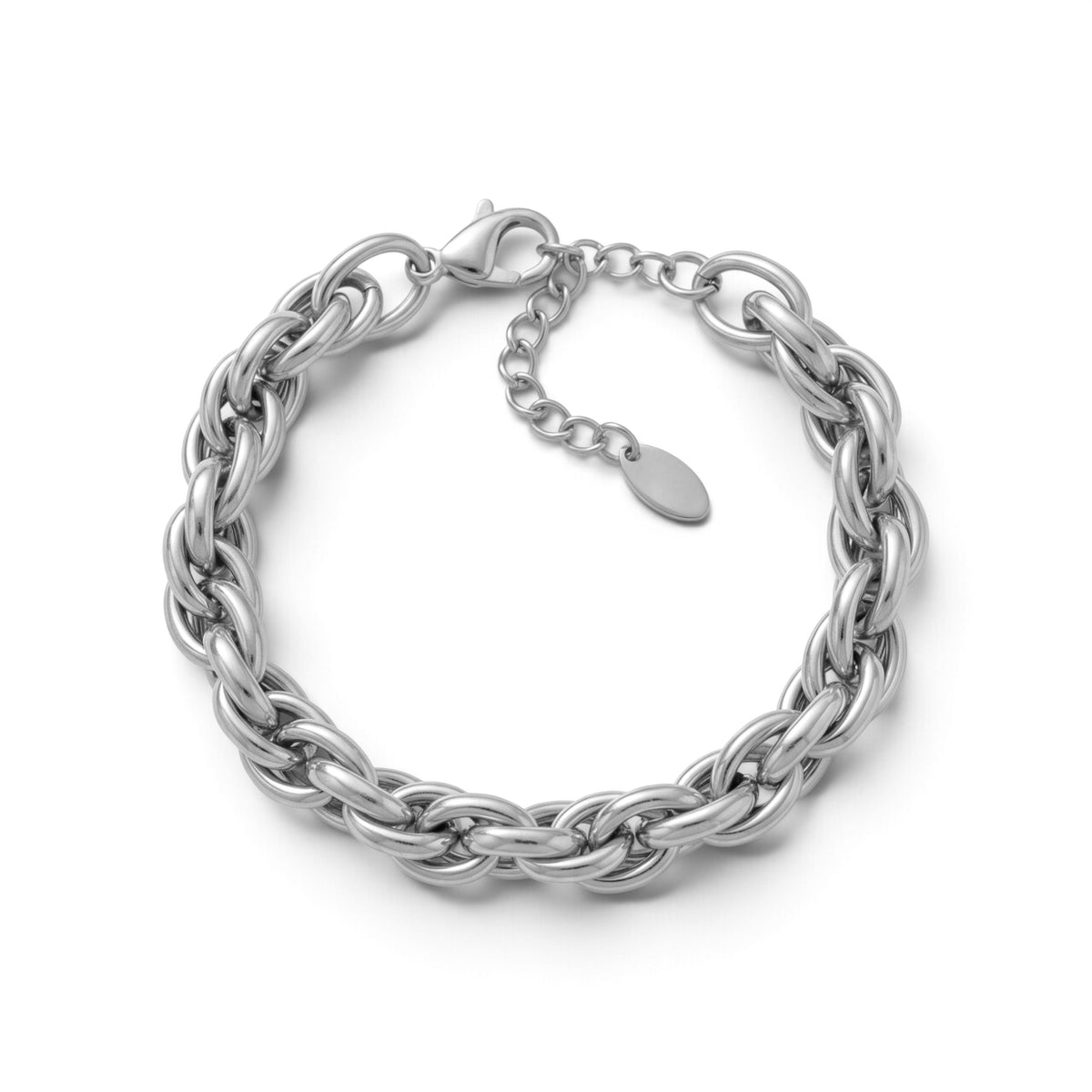 Bracciale Catena a Maglia Torchon Doppia Spiga In Acciaio Inossidabile