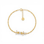 Bracciale Fiori e Farfalle in Pavé e Maglia Chicchi In Argento 925