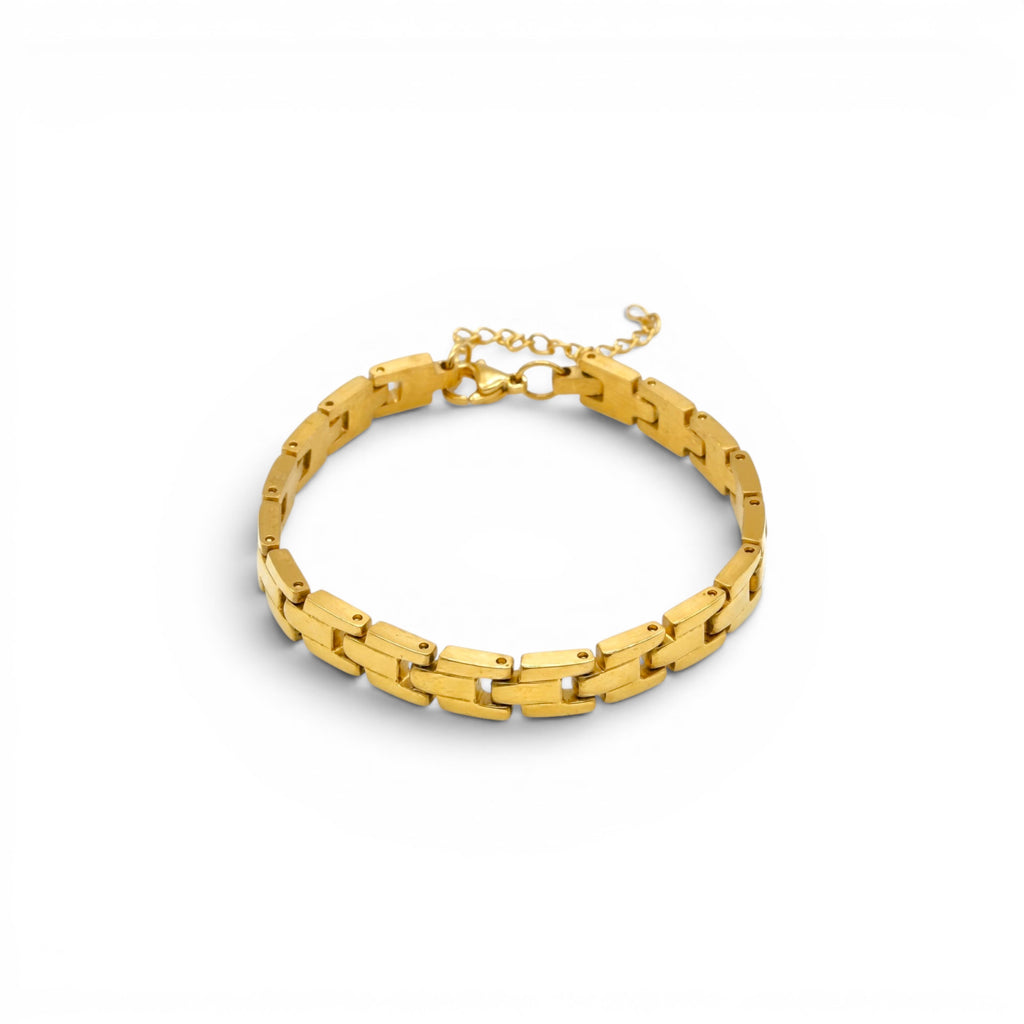 Bracciale a Maglie Geometriche In Acciaio Inossidabile