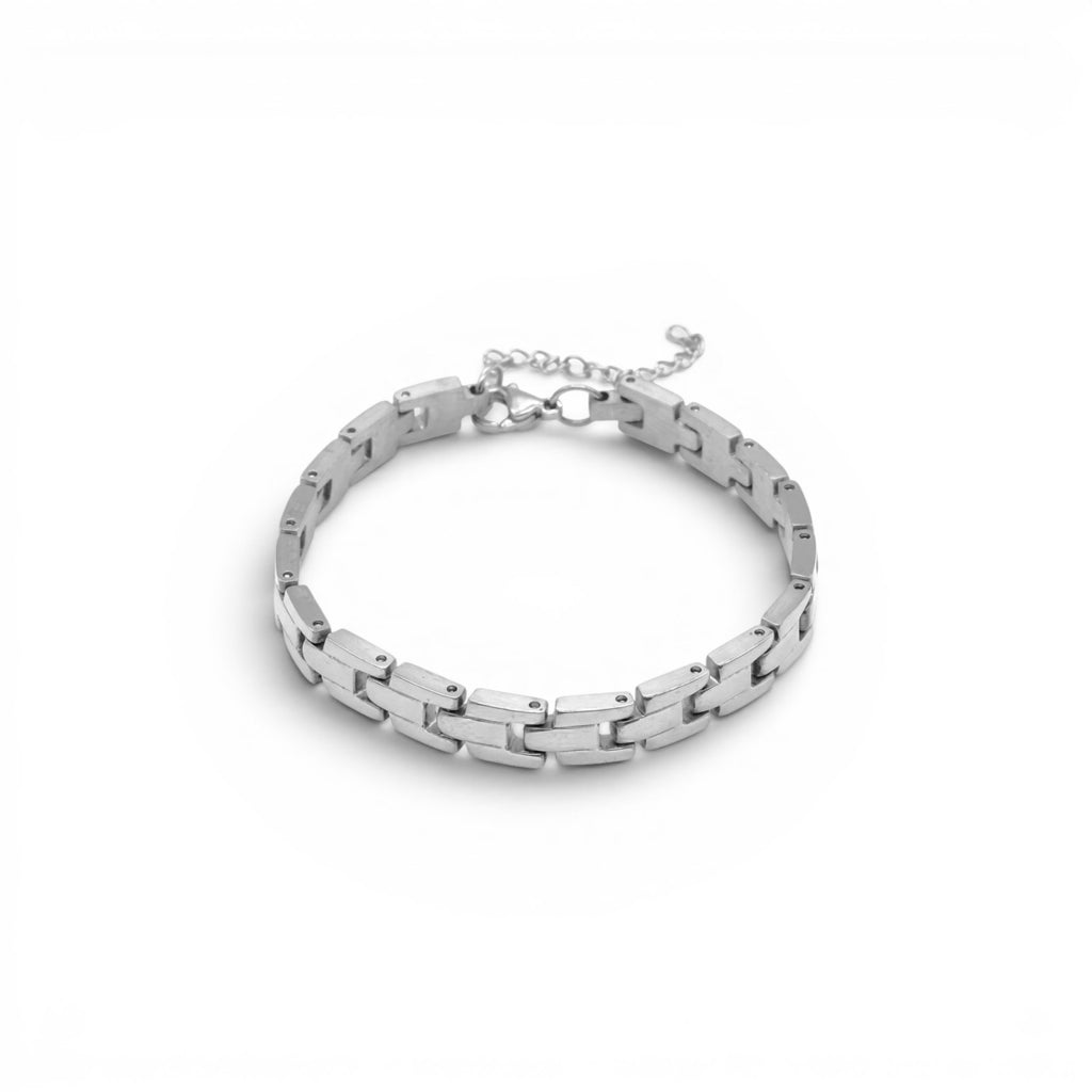 Bracciale a Maglie Geometriche In Acciaio Inossidabile