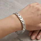 Bracciale a Maglie Geometriche In Acciaio Inossidabile