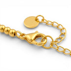 Bracciale Sfere e Multi-Charm con Cuore in Pavé In Acciaio Inossidabile