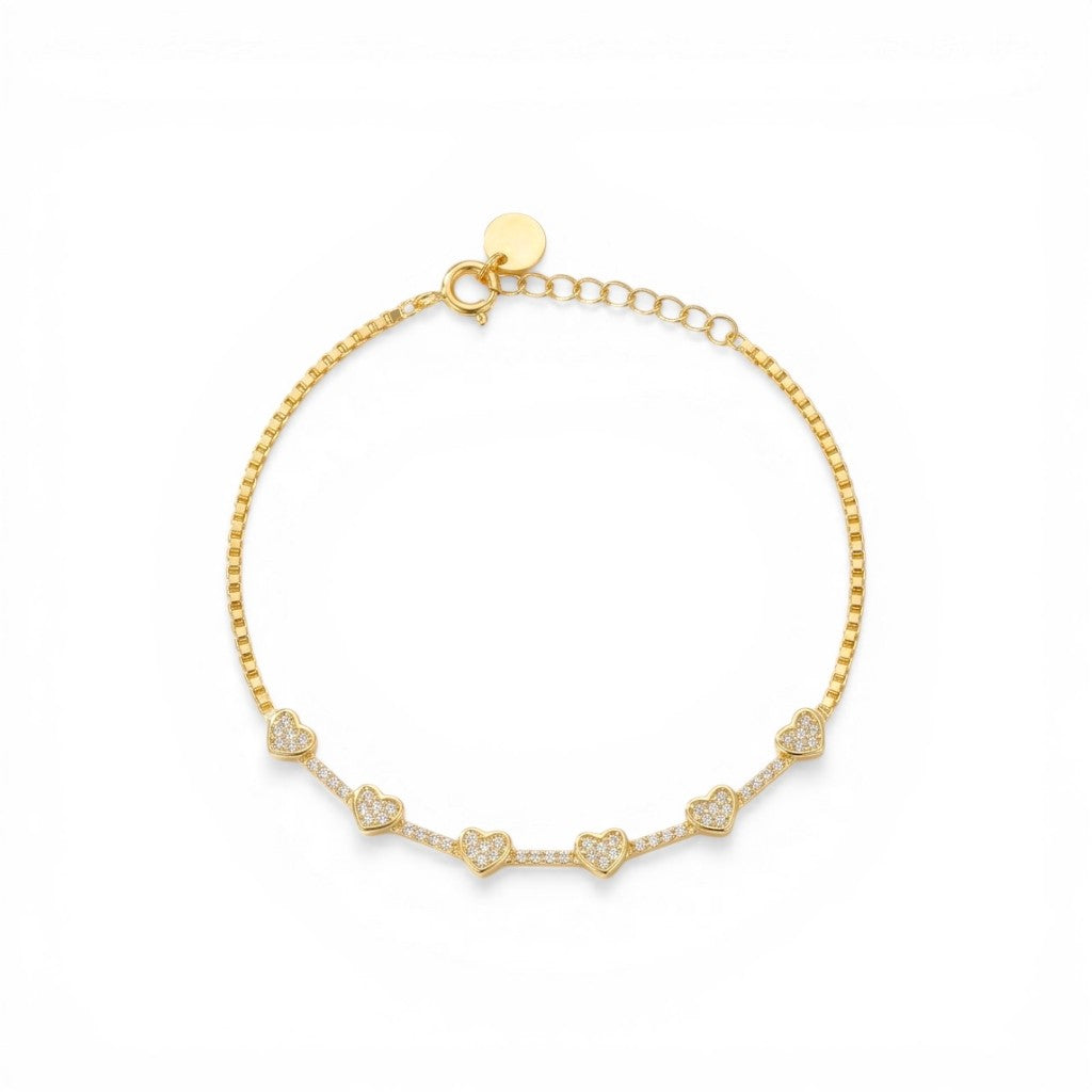 Bracciale Giro di Cuori in Pavé in Argento 925