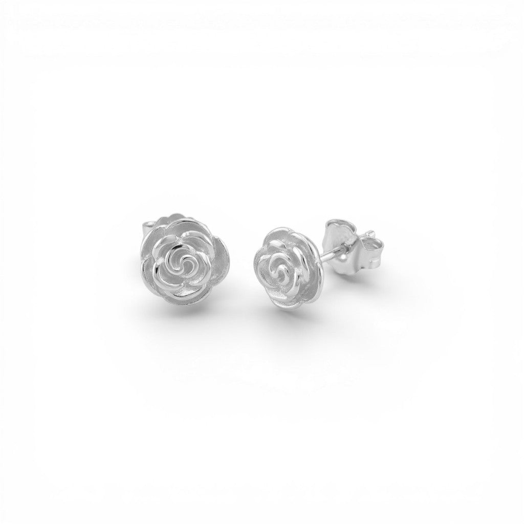 Orecchini Rosa Tridimensionale In Argento 925
