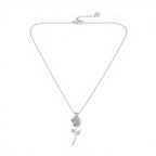 Collana con Pendente a Rosa In Acciaio Inossidabile