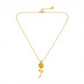 Collana con Pendente a Rosa In Acciaio Inossidabile